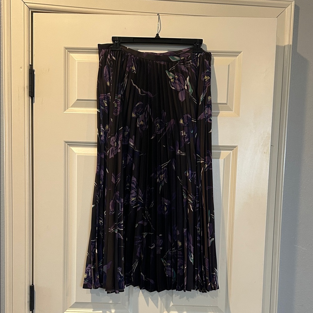 Ralph Lauren Black and Purple Pleated Skirt